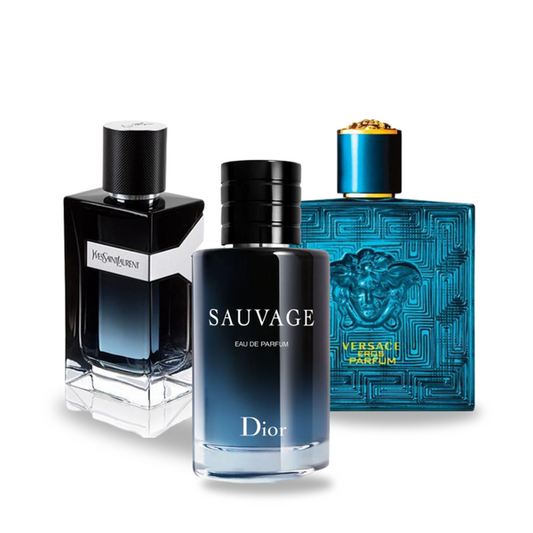 SADA 3 PARFUMOV: DIOR SAUVAGE, YVES SAINT LAURENT Y MEN, VERSACE EROS 100ML
